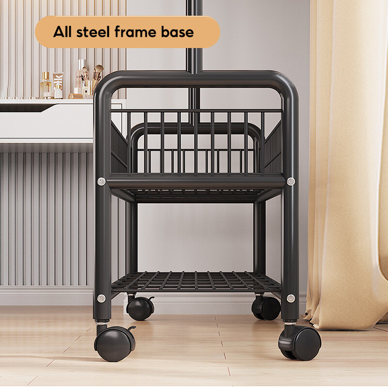 Strong Steel Structure Laundry Rack Single Pole Double Layer With Wheel ...