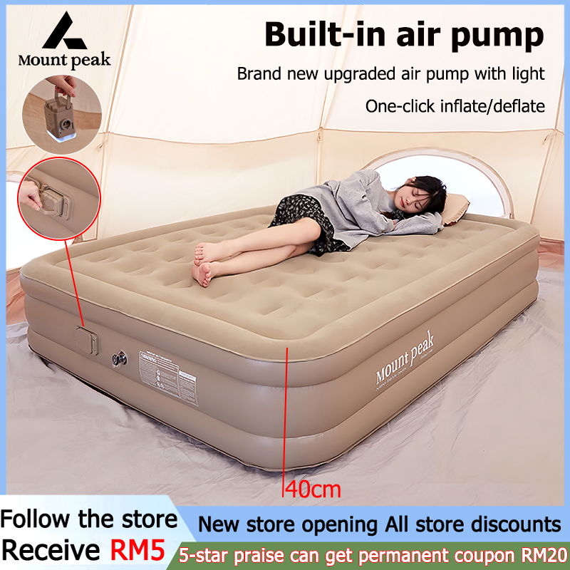 Mount peak , Single Double Air Bed, Air Mattress 5 Feet, with Builtin
