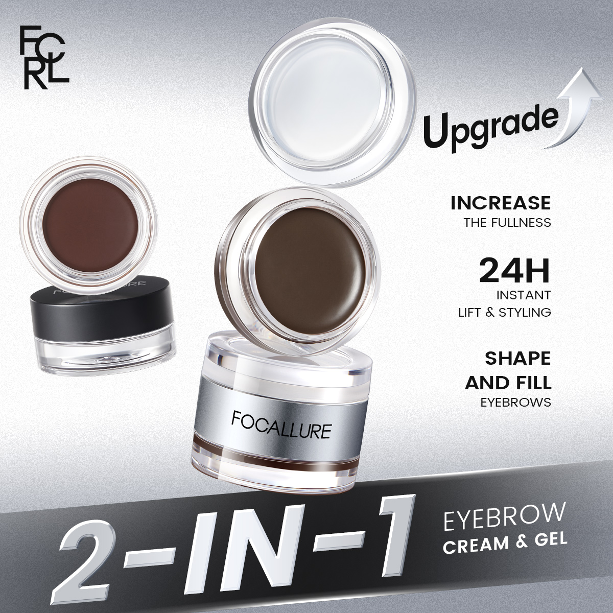 Focallure Pro Shape Duo Eyebrow Cream Gel In D Full Sculpted