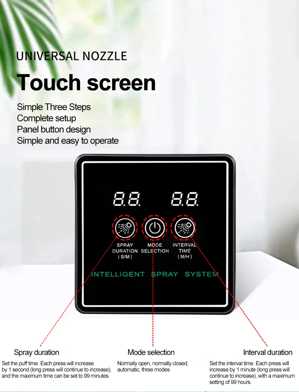 Intelligent Automatic Reptile Fogger Touch Screen Sprinkler Control ...