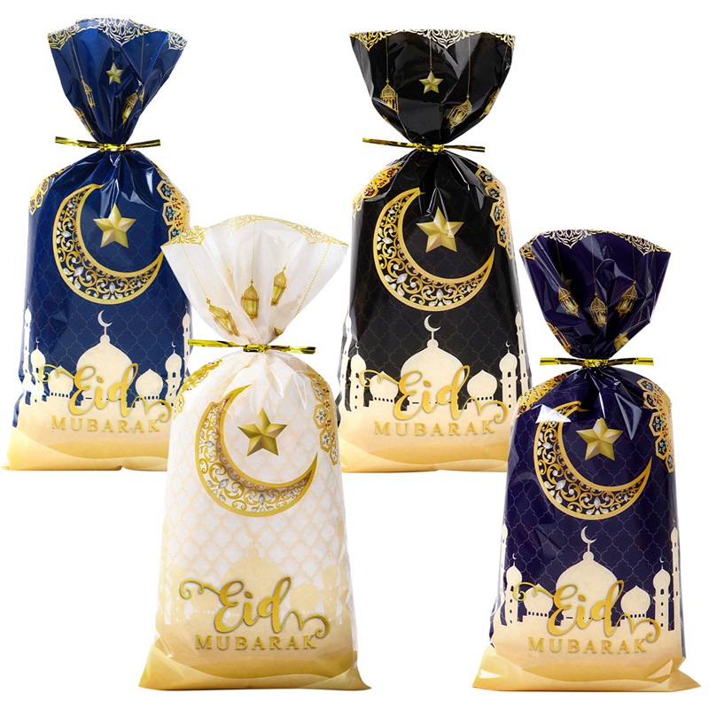 【New】Raya Decoration 25/50PCS Eid Mubarak Gift Bags Raya 4 Design Mix ...
