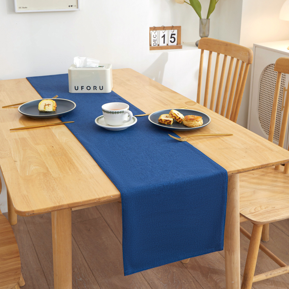 Linen Textured Table Runners Handmade Natural Solid Kitchen Table