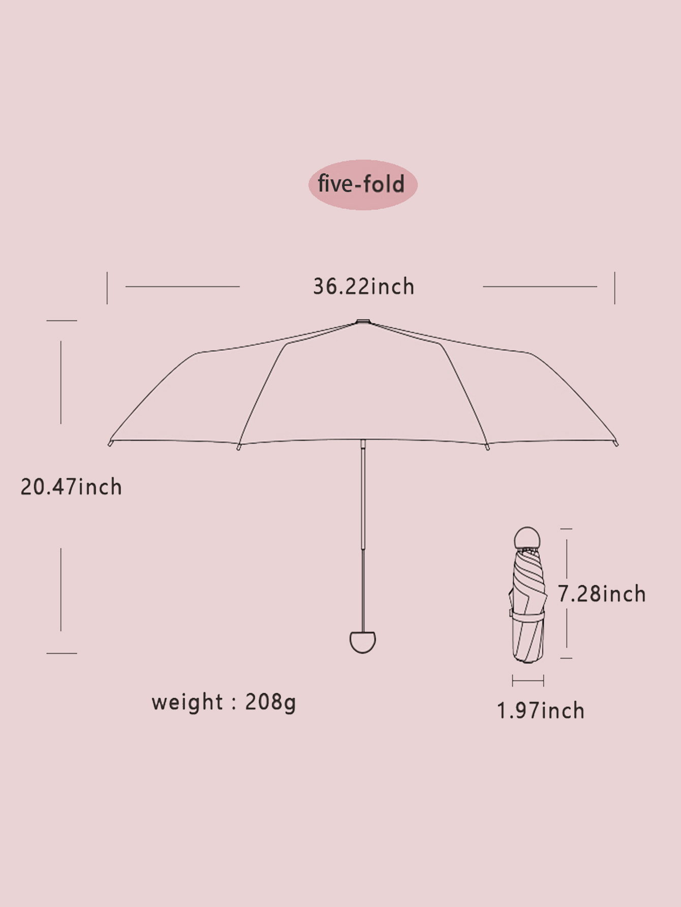 Travel UmbrellaCompact Lightweight Portable Strong Waterproof Folding ...