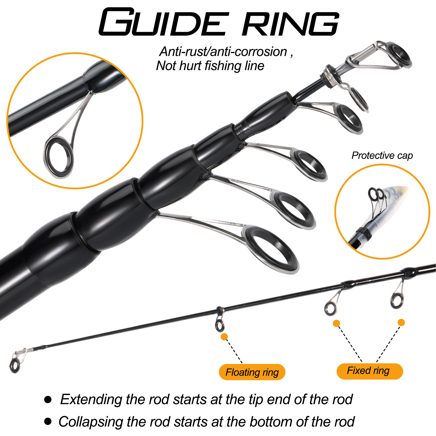 Sougayilang Telescopic Fishing Rods Carbon Fiber 1.8M 2.1M 2.4M Bass Hard  Bait Casting Spinning Rod Fishing Tackle Tools