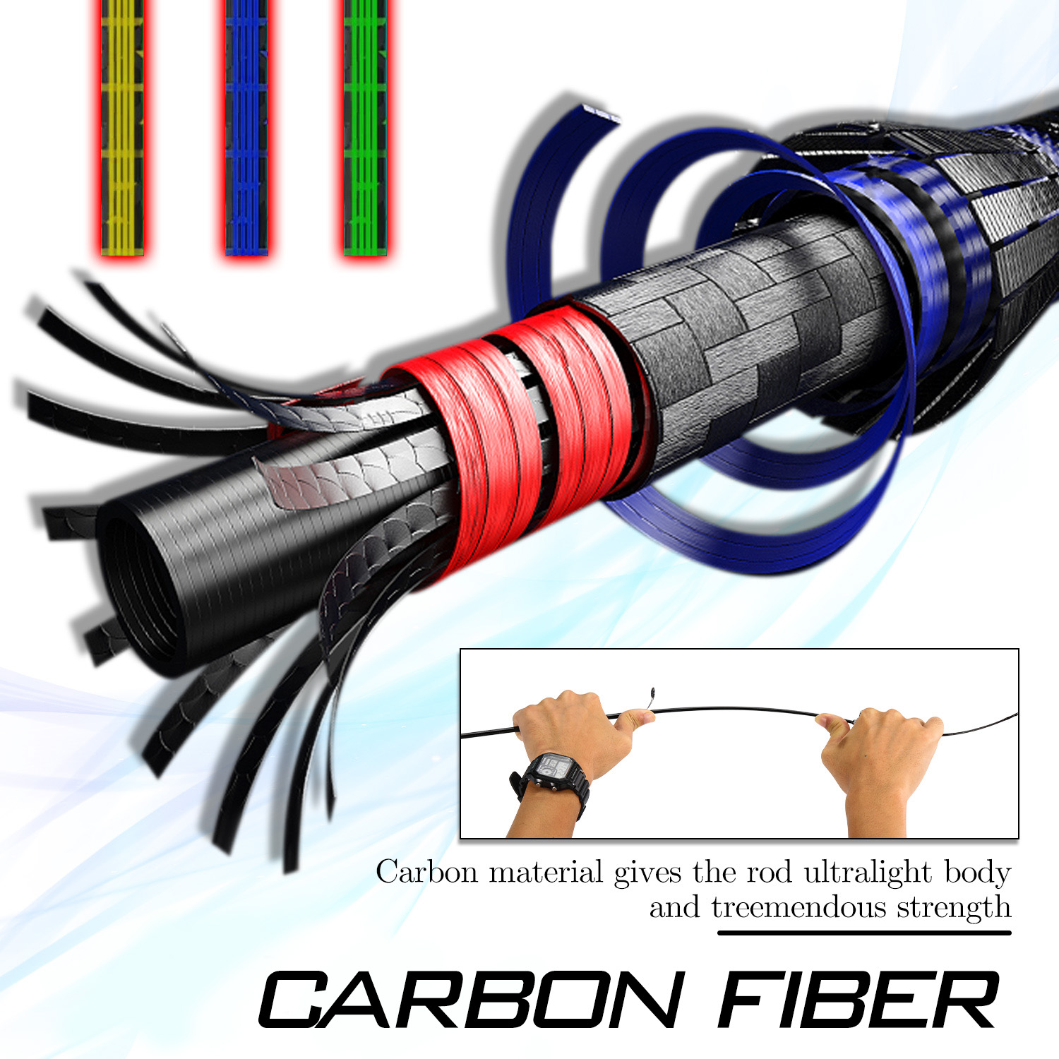 Sougayilang Telescopic Fishing Rods Carbon Fiber 1.8M 2.1M 2.4M Bass ...
