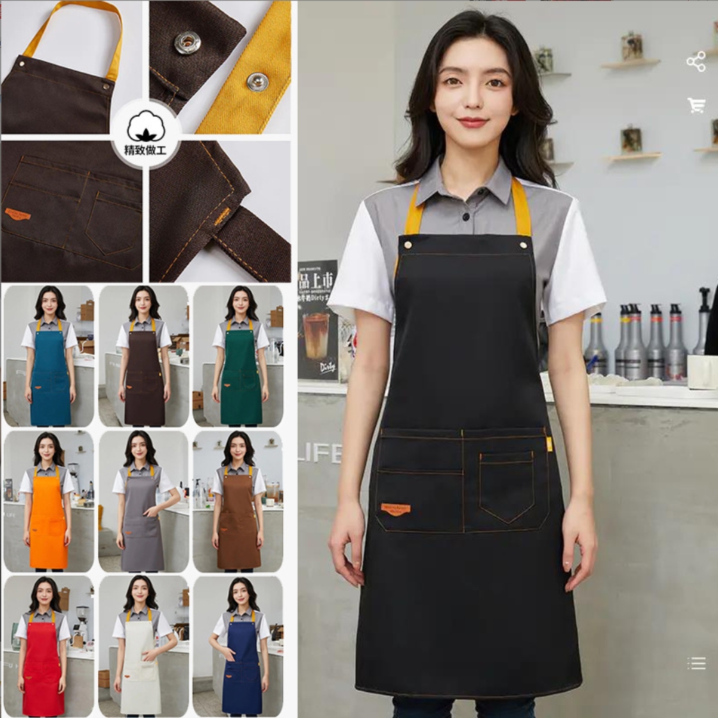 Ready Stock Halter neck apron, kitchen waterproof apron, Korean style ...