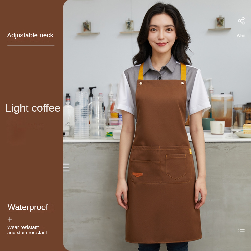 Ready Stock Halter neck apron, kitchen waterproof apron, Korean style ...