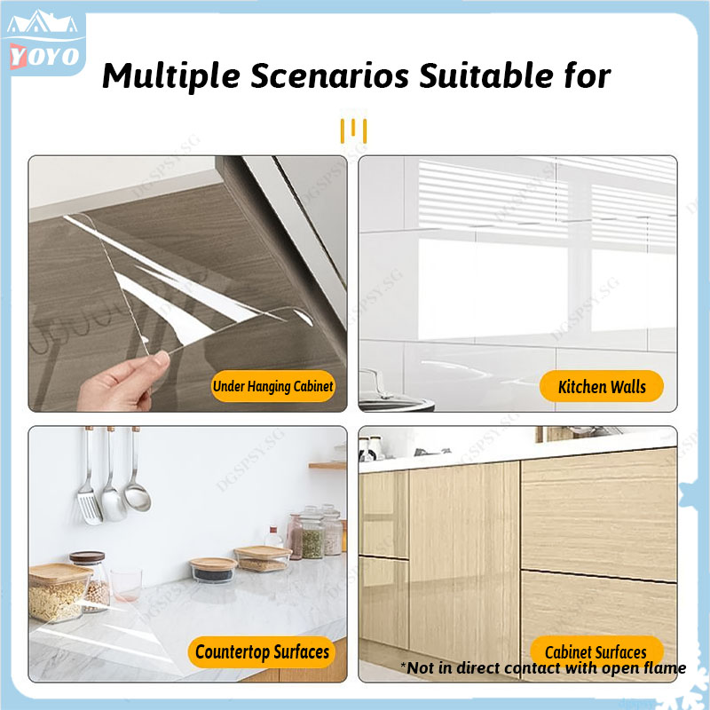 Kitchen greaseproof stickers cabinet protective film transparent ...