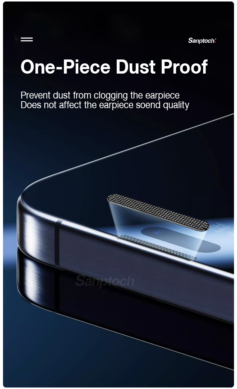 Sanptoch 9H Glass Full Screen Protector For iPhone 17 16 15 14 13 12 11 ...