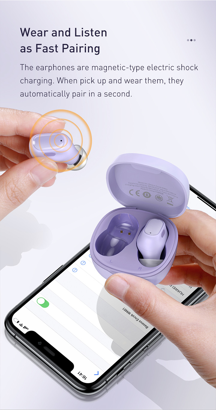 Baseus WM01 TWS Bluetooth Earphones Stereo Wireless 5.3 Bluetooth Touch ...