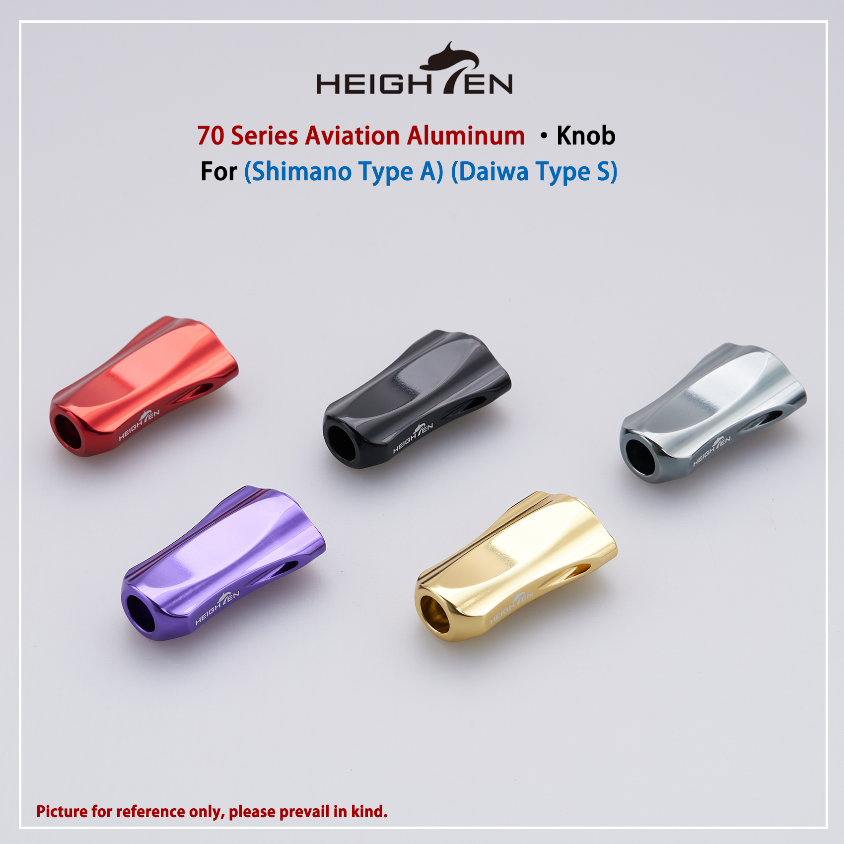 HEIGHTEN Reel Handle Knob (1 pc) for Shimano (Type A) Daiwa (Type S)  Aviation Aluminum Knob