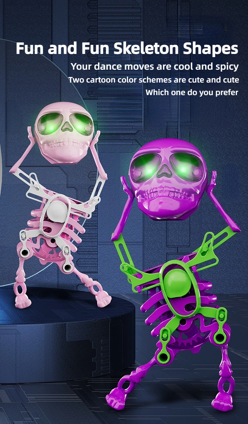 3D Printed Dancing Skeleton Skull Shapeshift Robot Figures Toys Fun ...