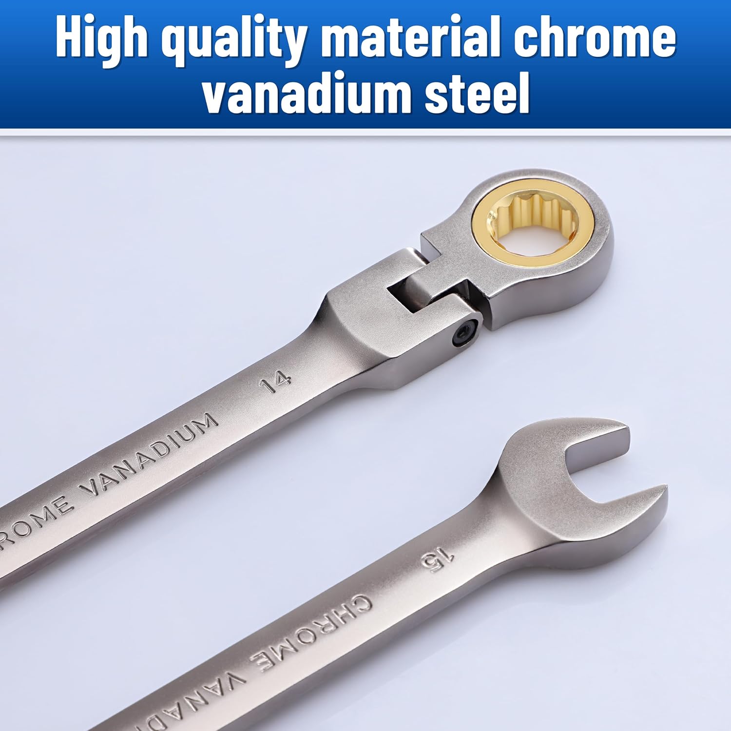6/8/10/12pcs Flex-Head Nickel-plated 72-Teeth Wrench Ratchet Kit, Heavy ...