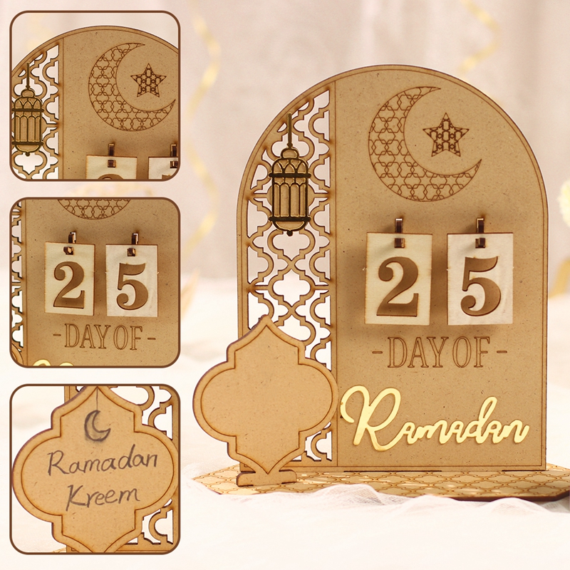 Eid Countdown Calendar Wooden Ramdan Countdown Calendar Hari Raya ...