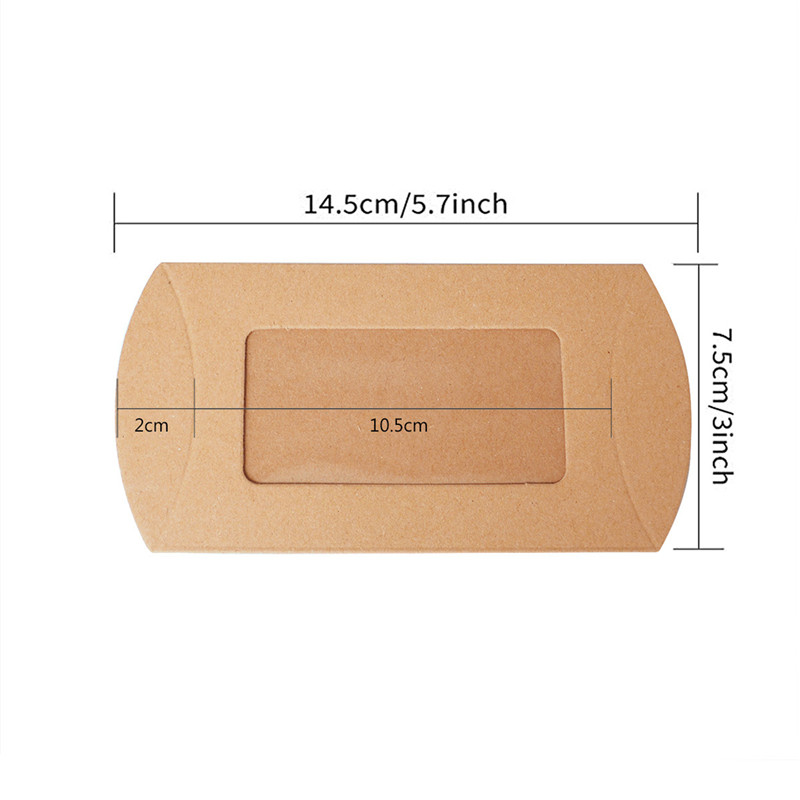50pcs/pack Creative Candy Box Brown Kraft Paper Mini Gift Pillow Boxes ...