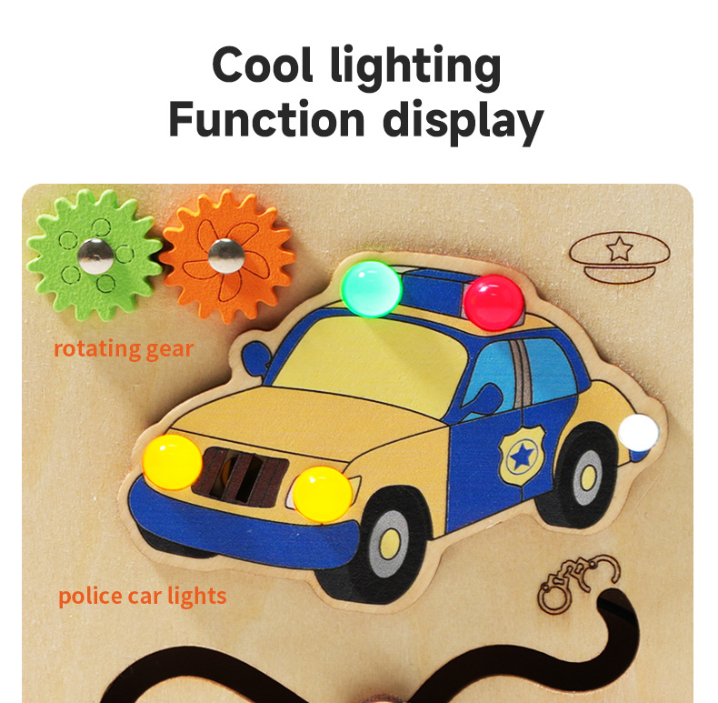 Montessori Busy Board Sensory Toys For Toddler With LED Light Up Switch...