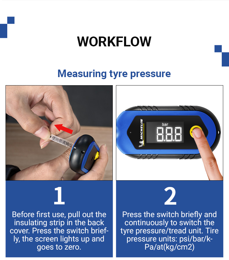 M2209/M2210 Michelin multifunctional tire pressure gauge for detecting ...