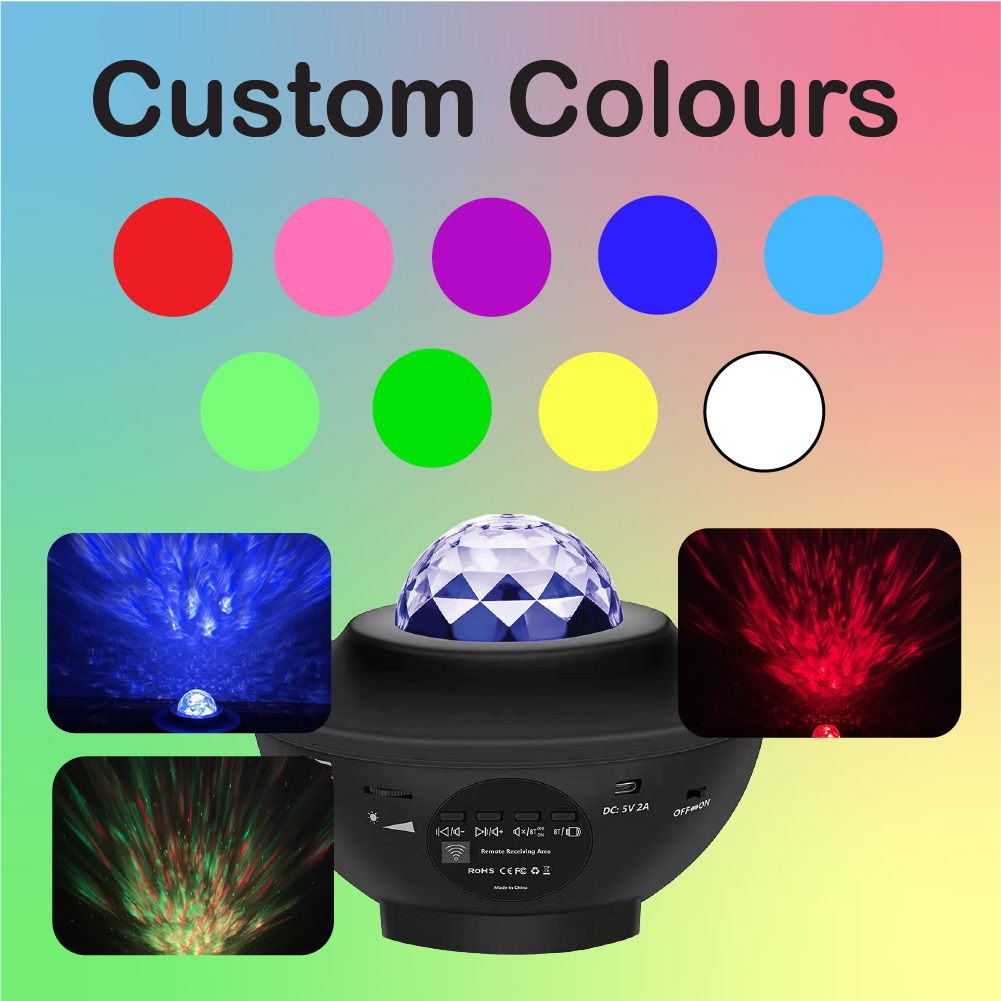 USB LED Star Night Light Music Starry Water Wave LED Projector Light ...