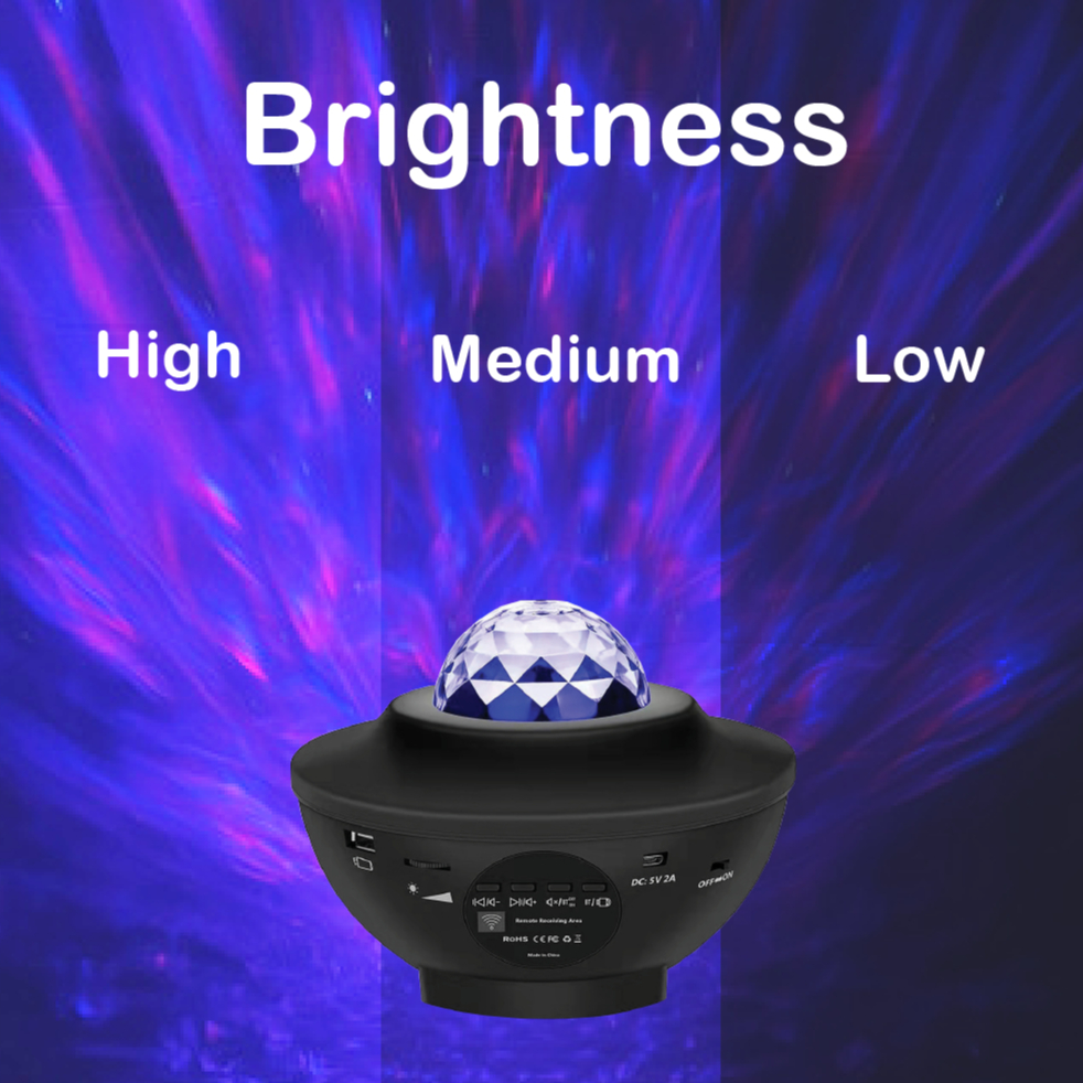 USB LED Star Night Light Music Starry Water Wave LED Projector Light ...