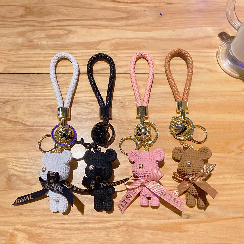 Cute Bear Keychain Pendant Couple Schoolbag Pendant Keychain Ins ...