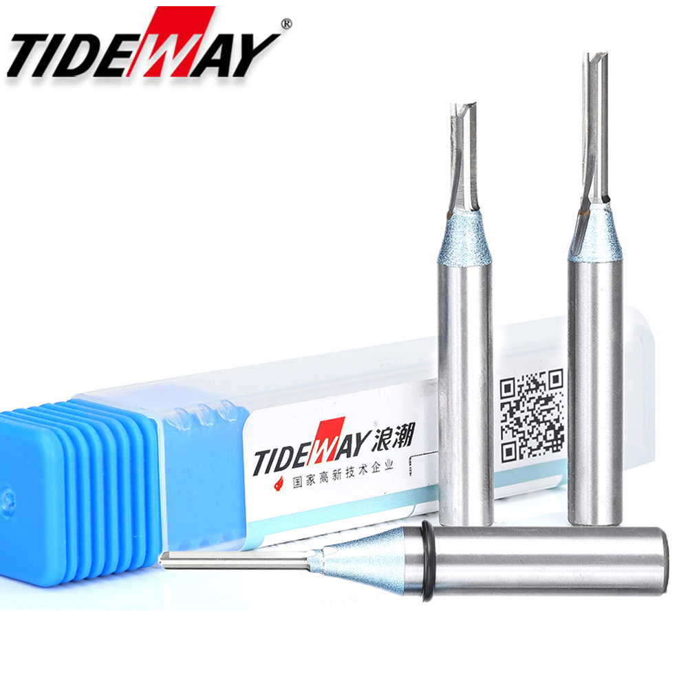 Tideway 1/4 Shank TCT Straight Router Bits for MDF Wood Woodworking ...