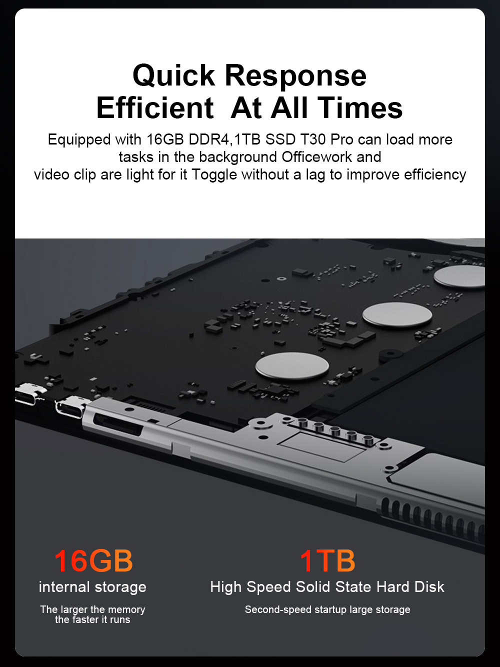 DERE Laptop T30 Pro Tablet Laptop 2 in 1 | 16GB RAM+1TB SSD | 13 Inch ...