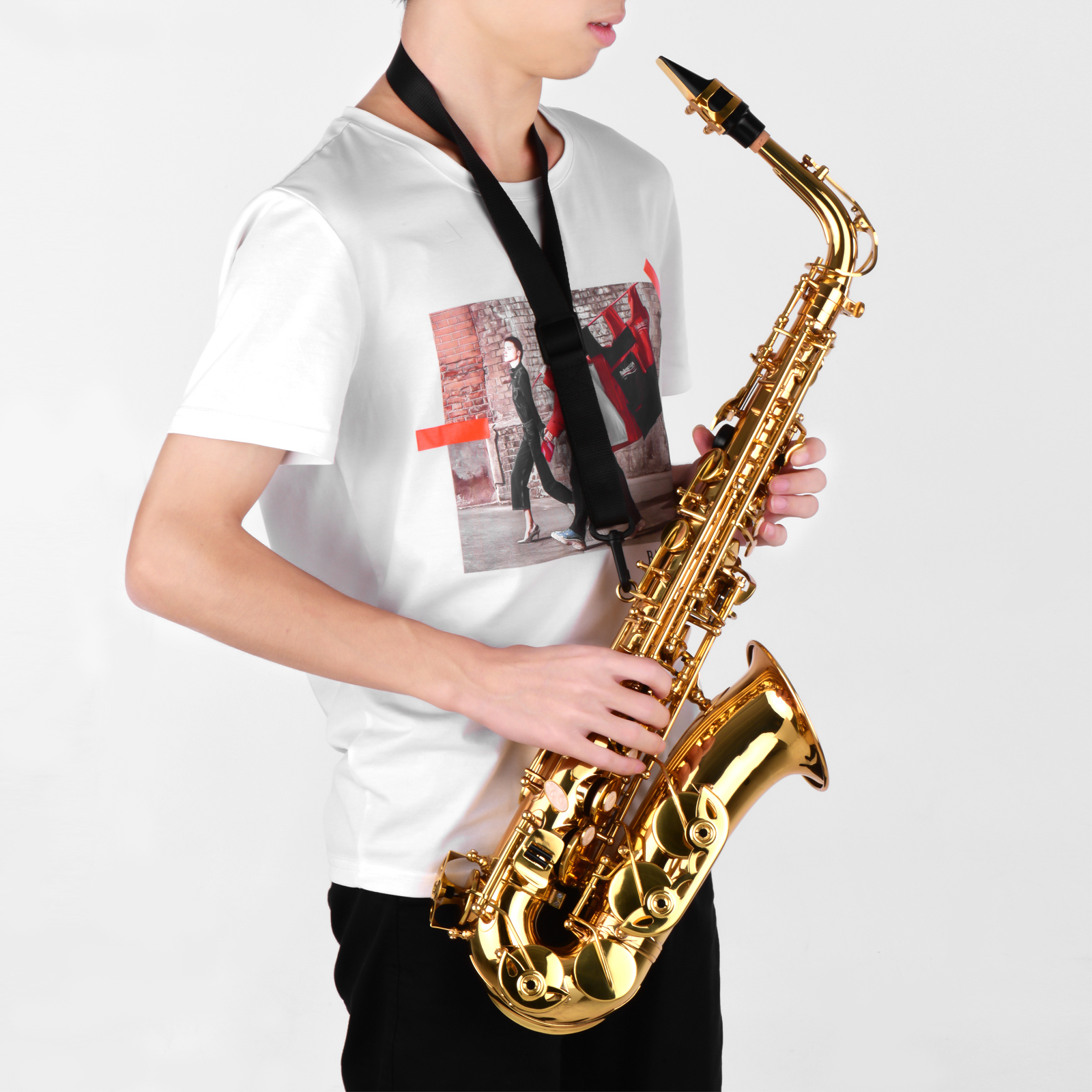 [LOCAL MUSIC] AS100 Eb Alto Saxophone Brass Lacquered Alto Sax Wind ...