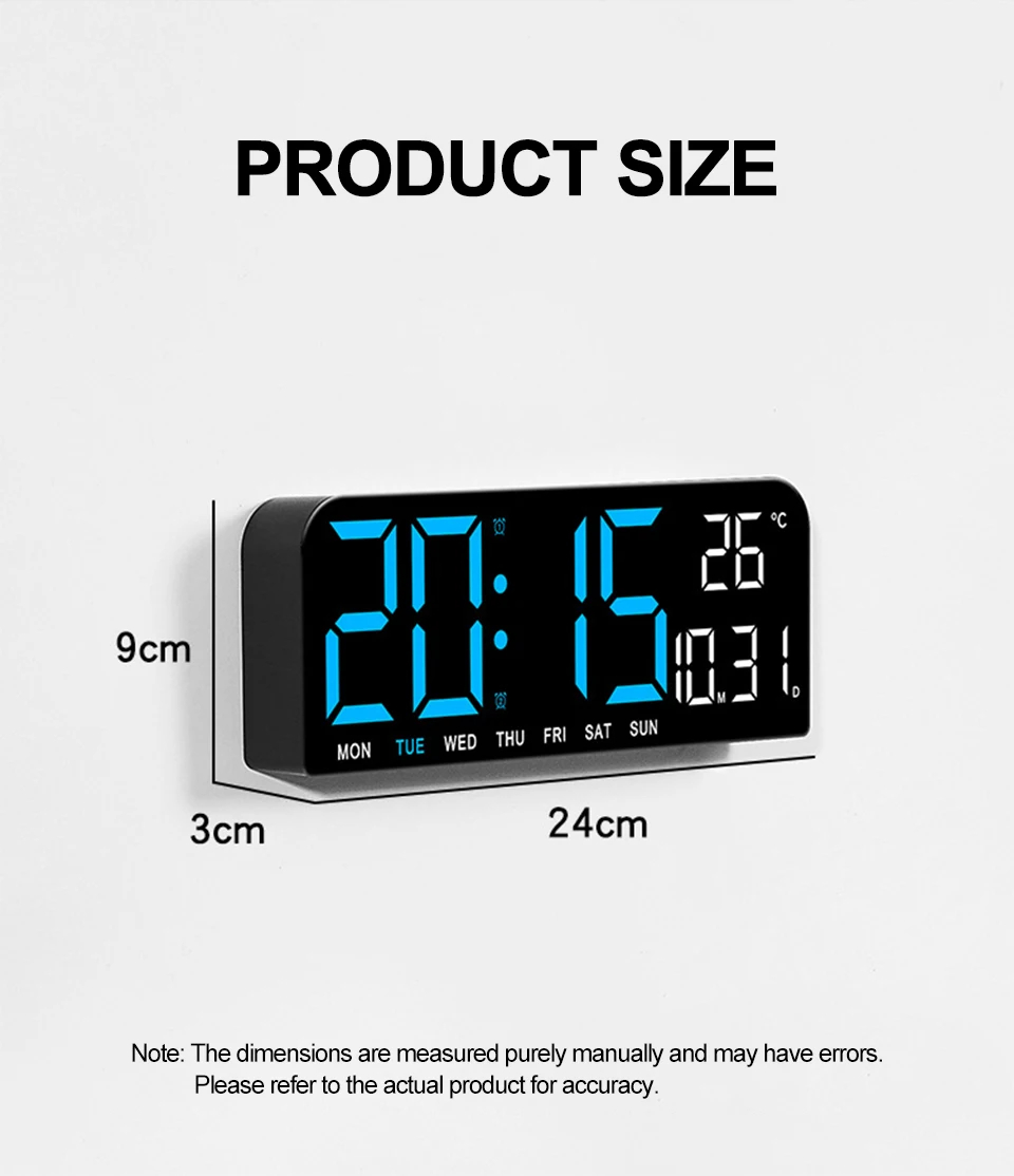 Large Digital Wall Clock Temperature Date Week Timing Countdown ...
