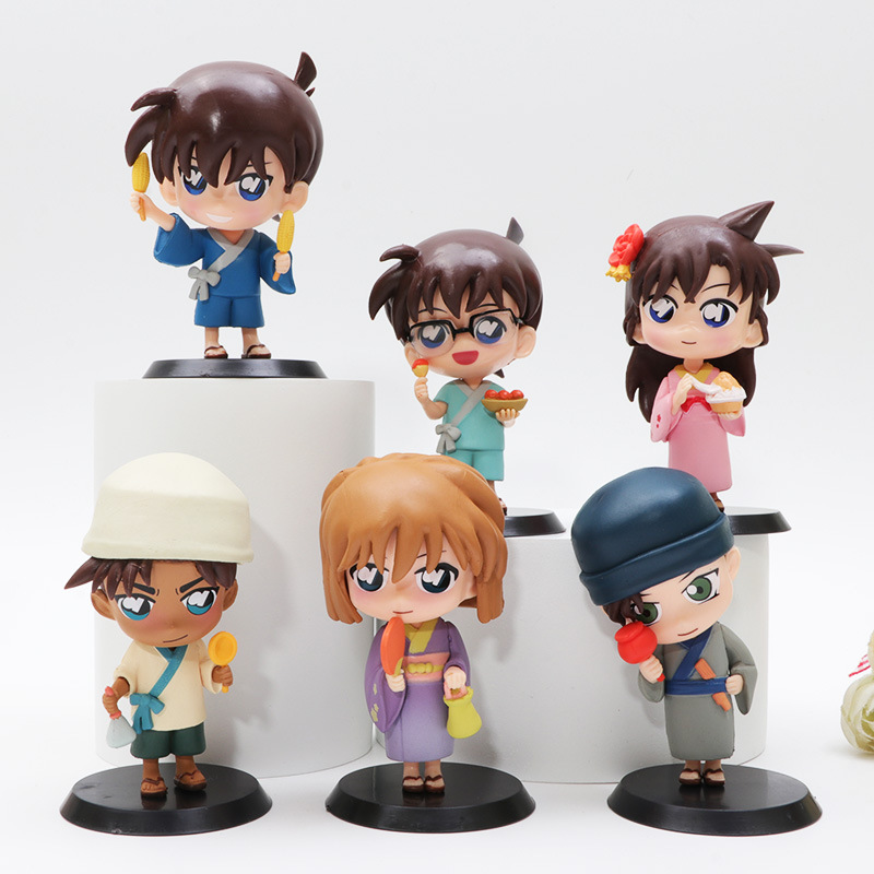 6Pcs/Set 8.5cm Anime Detective Conan Figure Edogawa Konan Kudou ...