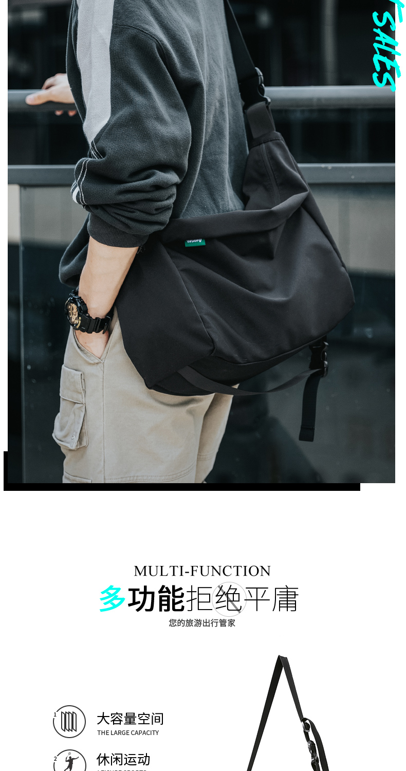 MOYYI Spot goods Messenger Bag Men's Canvas Shoulder Female Casual ...