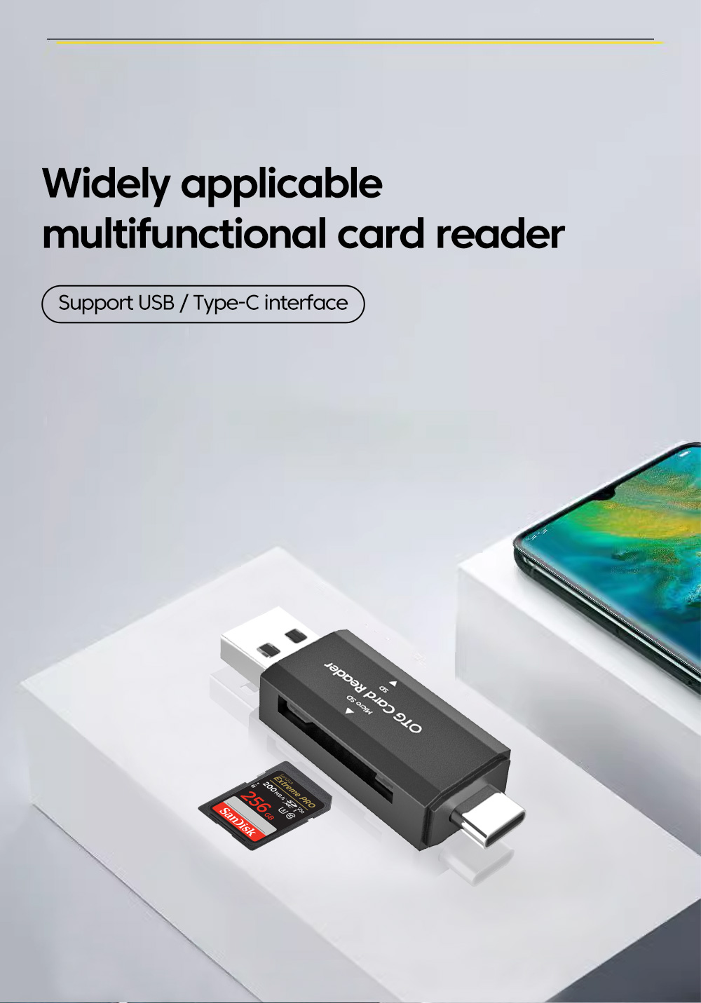 UGREEN Card Reader USB 3.0 Type C to SD Micro SD TF Adapter for PC