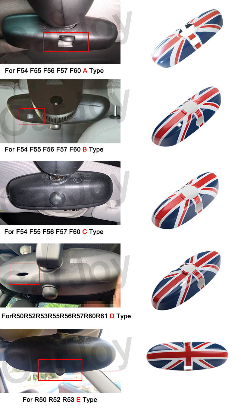 Car Interior Rear View Mirror Cover Sticker For MINI One Cooper S JCW ...