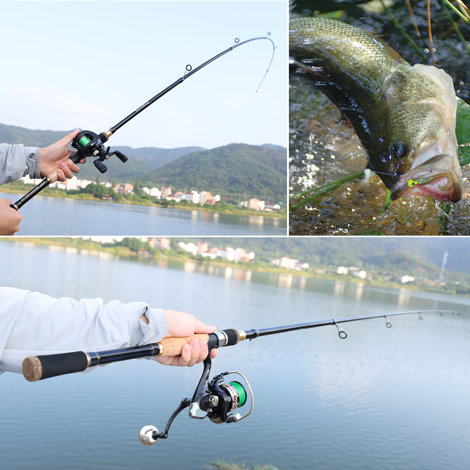 1Pcs Retractable Fishing Rod Bass Hard Bait Casting Mini Portable