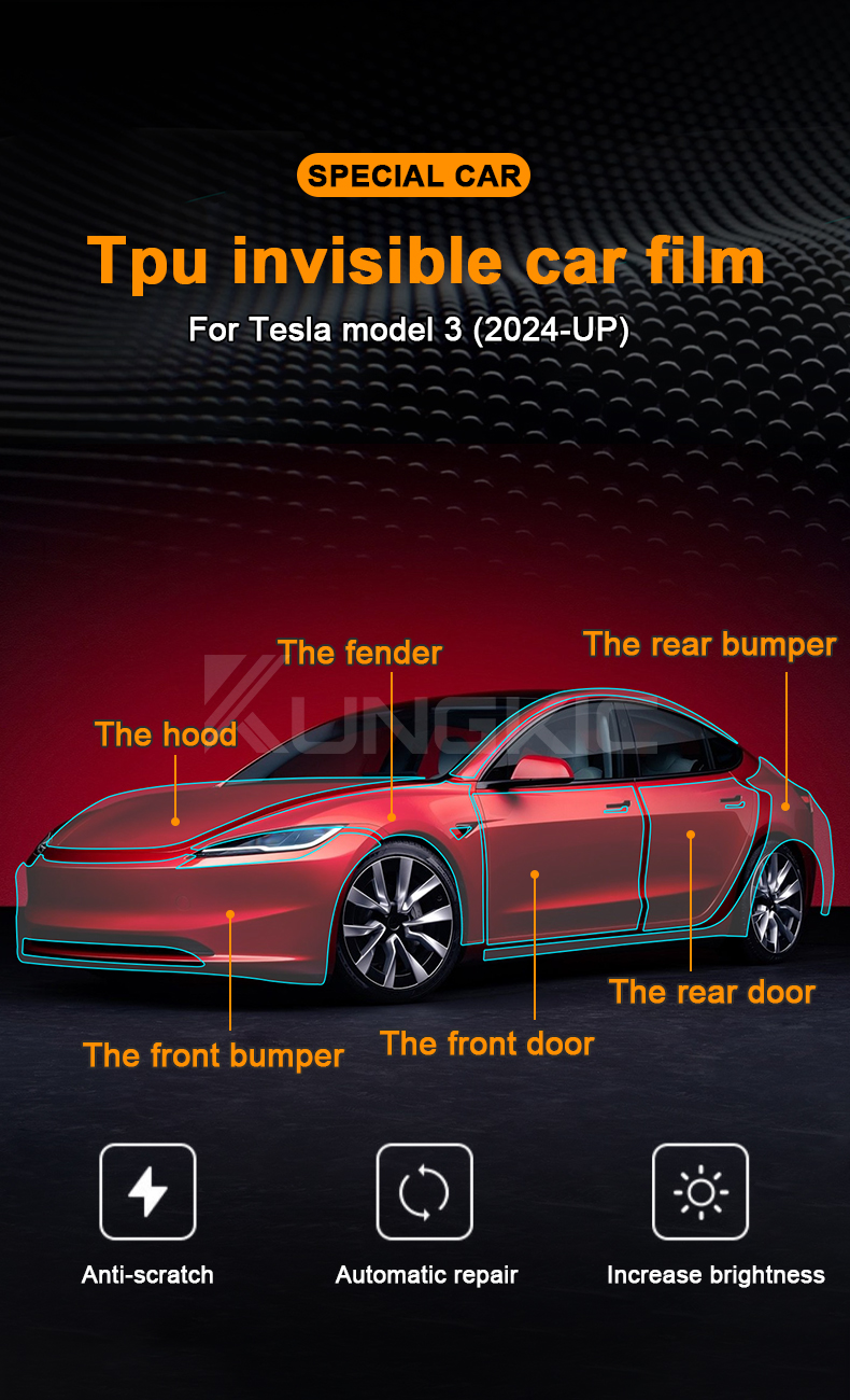 For Tesla Model 3 Highland 2024 Front Bumper Precut Paint