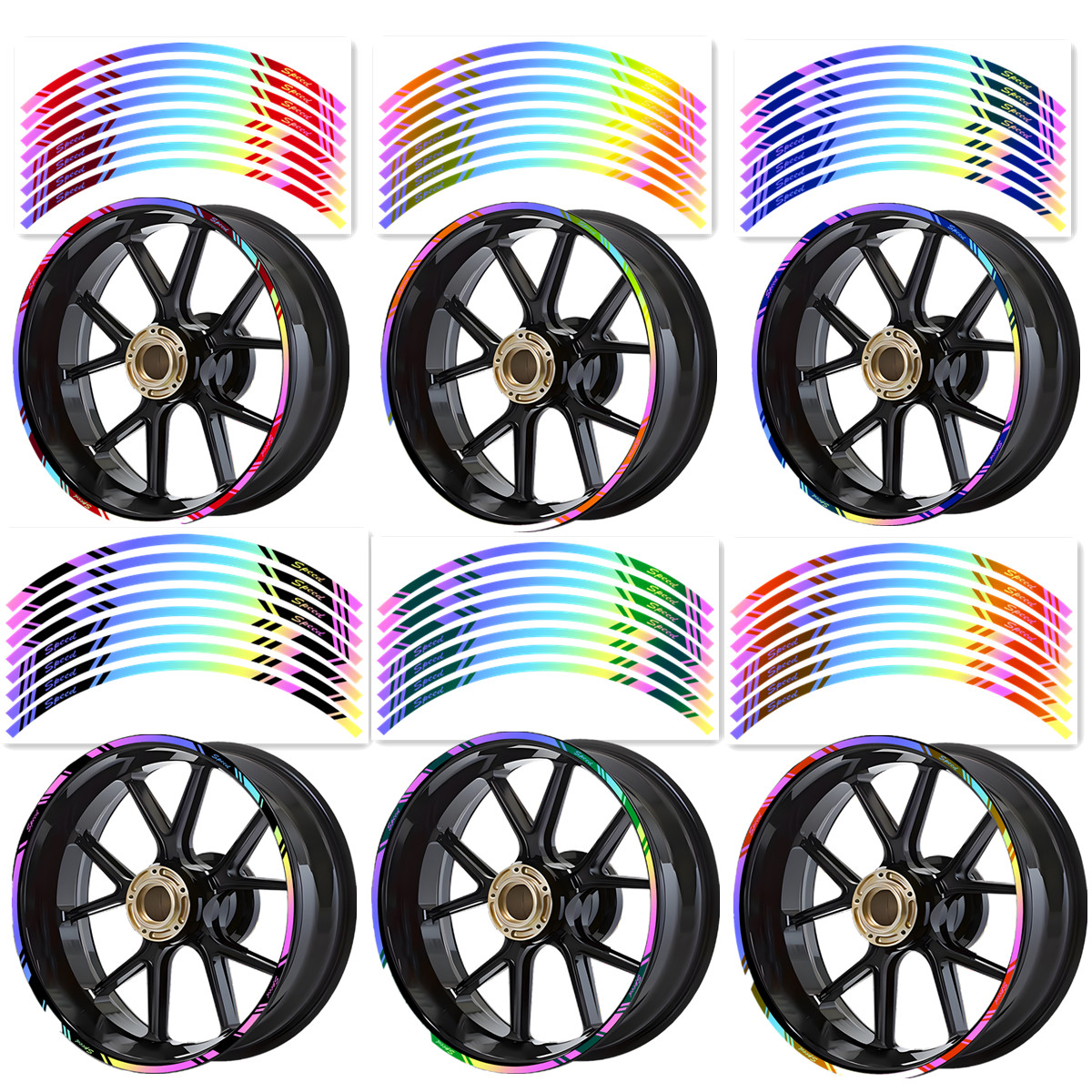 Motorcycle Sticker Laser Wheel Hub Rim 17 Inch Decal Car Tyre ...