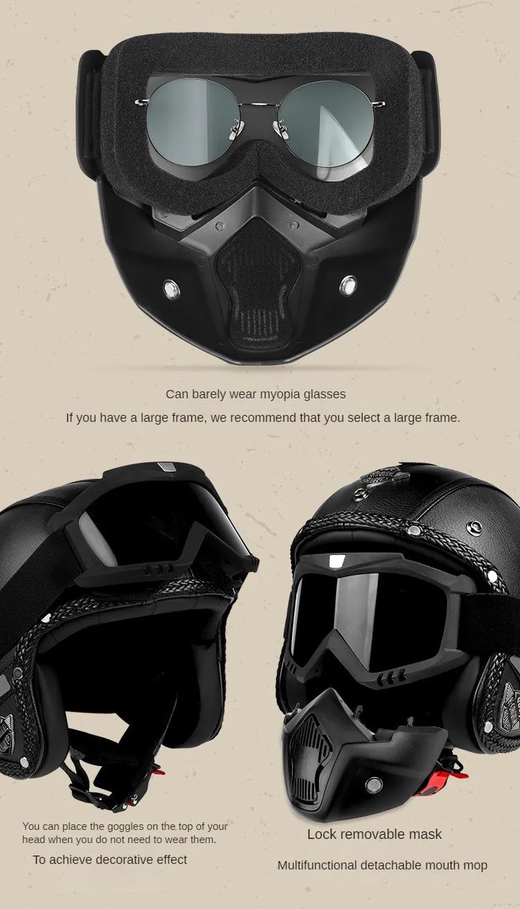 Retro Motorcycle Helmet🔥special offer🔥 VGV Official Genuine Harley Full ...