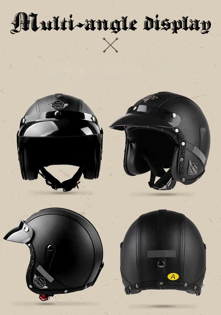 Retro Motorcycle Helmet🔥special offer🔥 VGV Official Genuine Harley Full ...