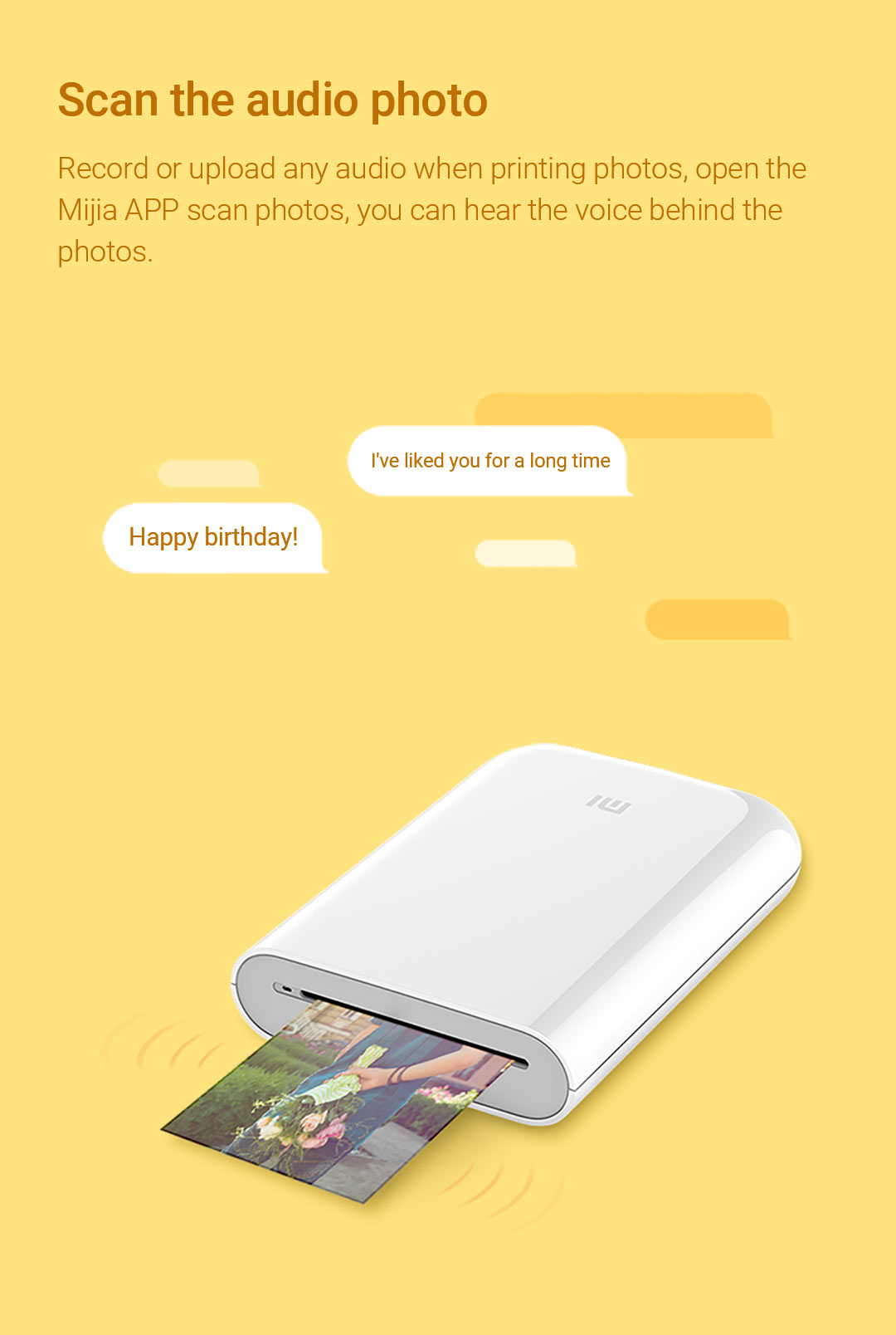 Xiaomi Mijia Smart Photo Printer Bluetooth 5.0 ZINK Inkless Technology ...
