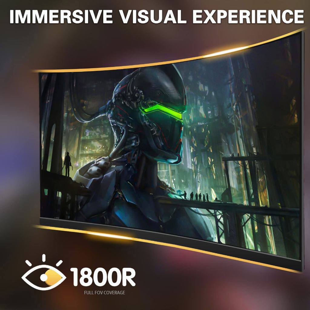 EXPOSE Gaming Monitor Curved 75HZ HDMI/VGA FHD Monitor pc With Speaker ...