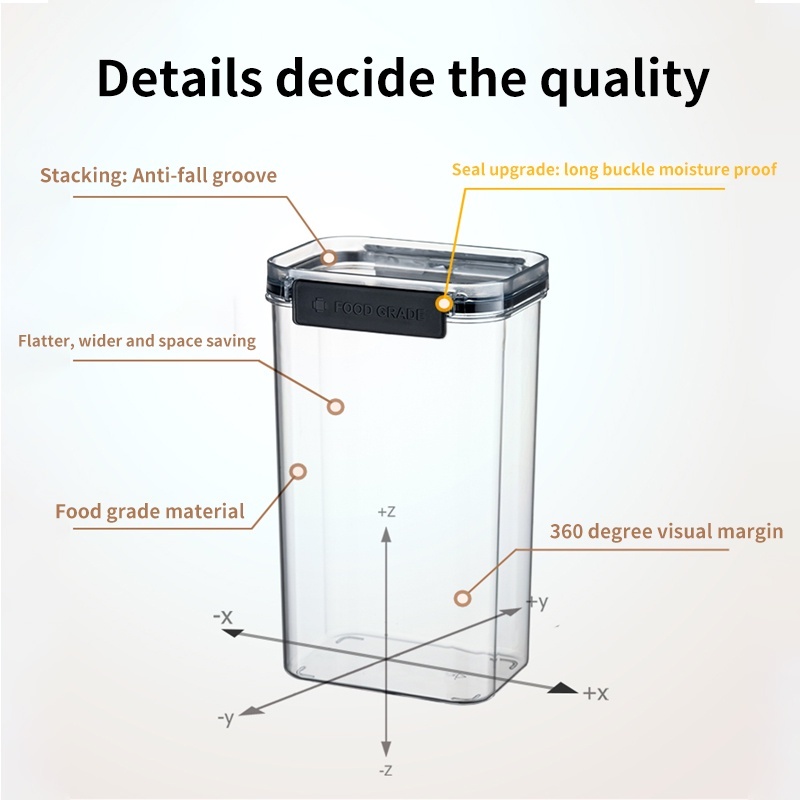 Stackable Airtight Twist Lock Transparent Food Storage Container ...