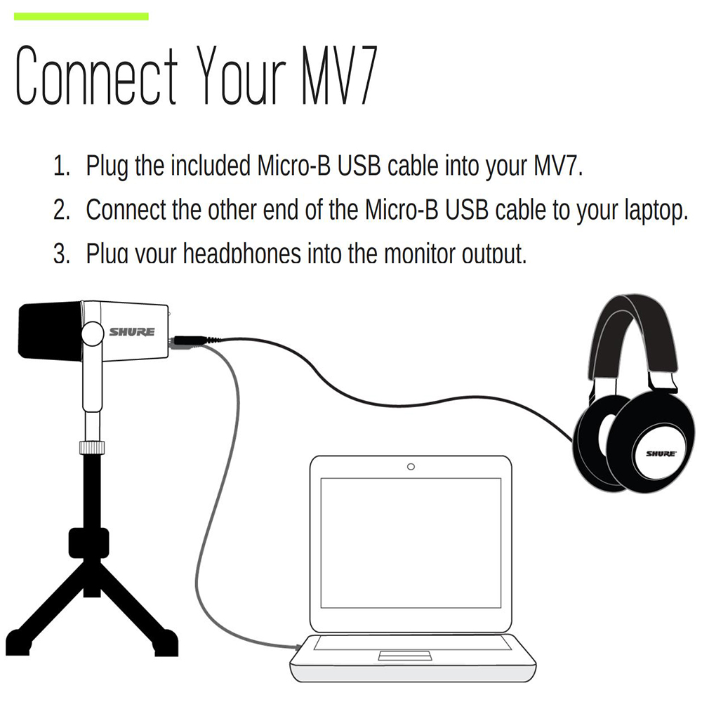MV7 USB Microphone Recording Microphone for Podcasting Recording Live ...