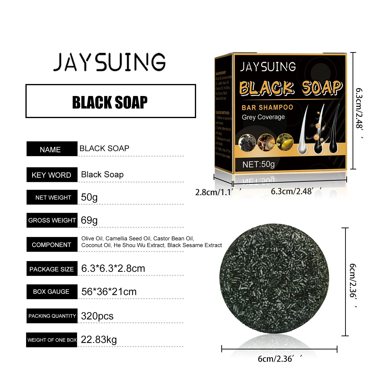 Jaysuing Grey White Hair Treatment White To Black Color Dye Promotes ...