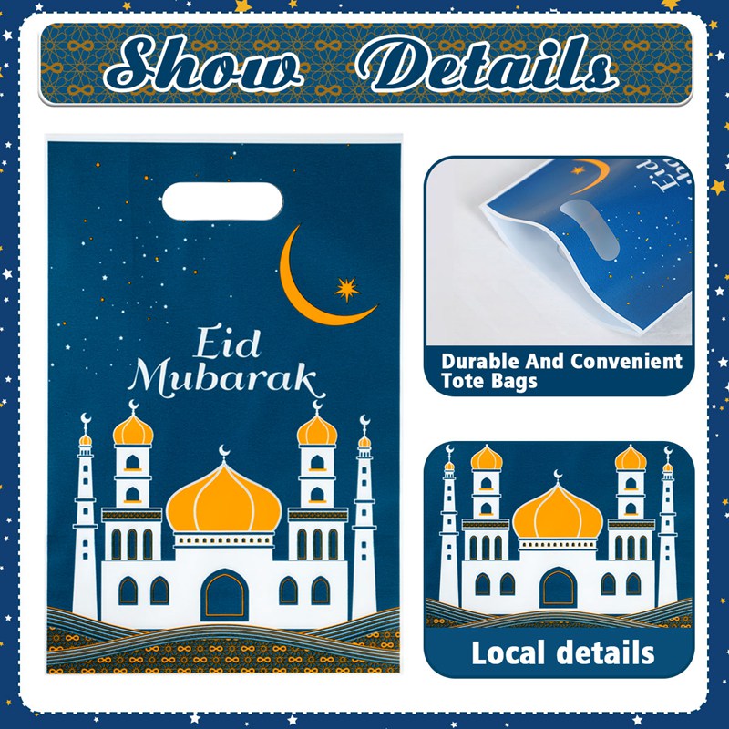 10pcs/set Hari Raya Goodies Bags Eid Mubarak Cookie Bags Ramadhan ...