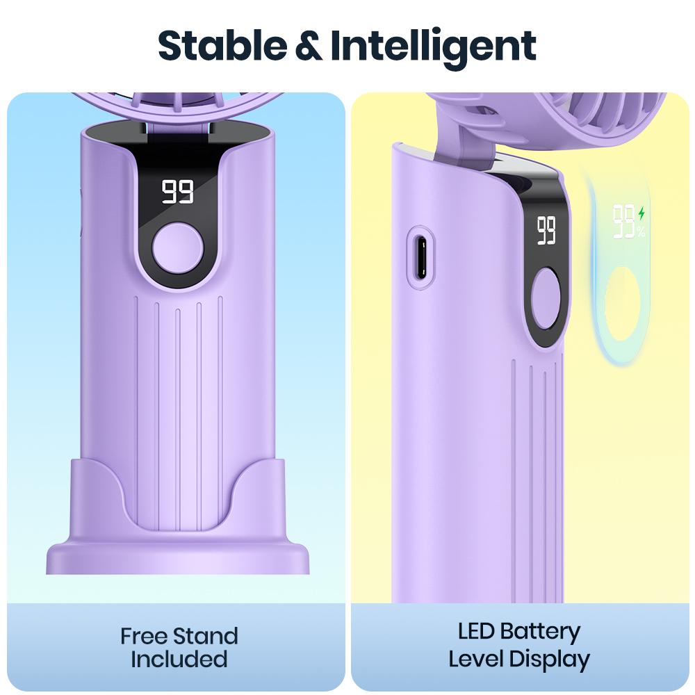 TOPK 2 Pack 5000mAh Portable Desk Fan Rechargeable, Ultra-thin - View #6