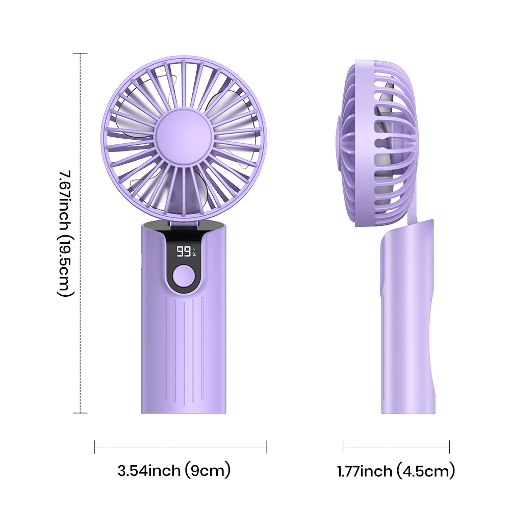 TOPK Mini Fan Rechargeable 5000mAh Portable Handheld Handy USB Pocket ...