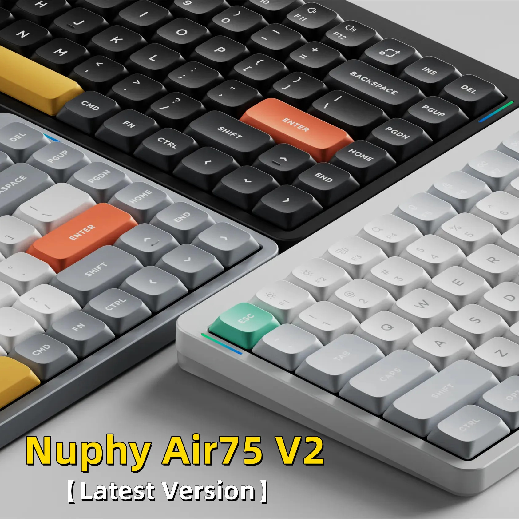 Nuphy Air75 V2 Wireless Mechanical Keyboard, Bluetooth/2.4G/USB-C Hot ...