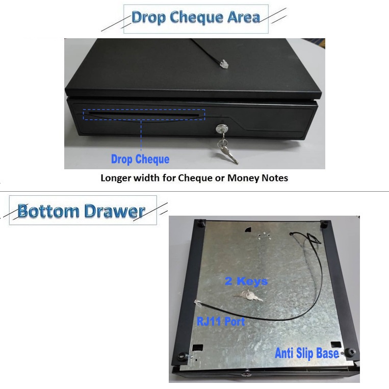 EXPOSE Compartment Tray Cash Box With Security Lock With 5 Bill 5 Coin ...