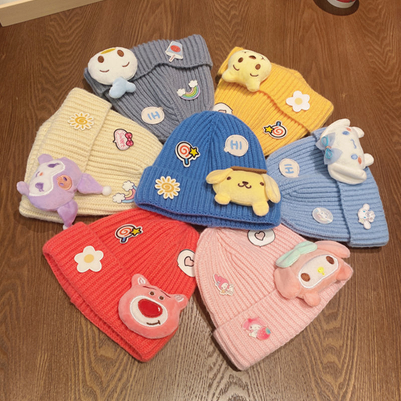 Kuromi Sanrio Ensemble Bonnet Écharpe Gants Fille 3 Pièces - Accessoires Hiver Kawaii Anime