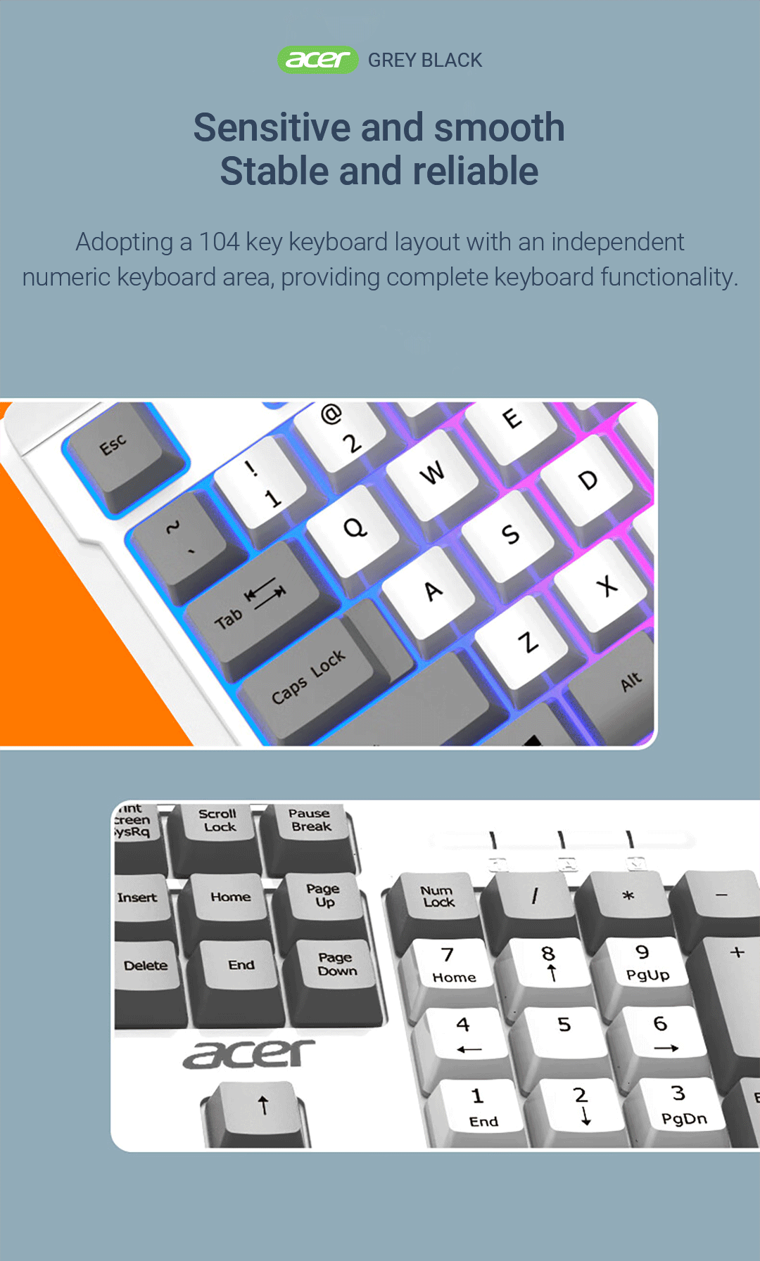 Acer Office keyboard OKB0A0 Silent office keyboard, high-value keyboard ...
