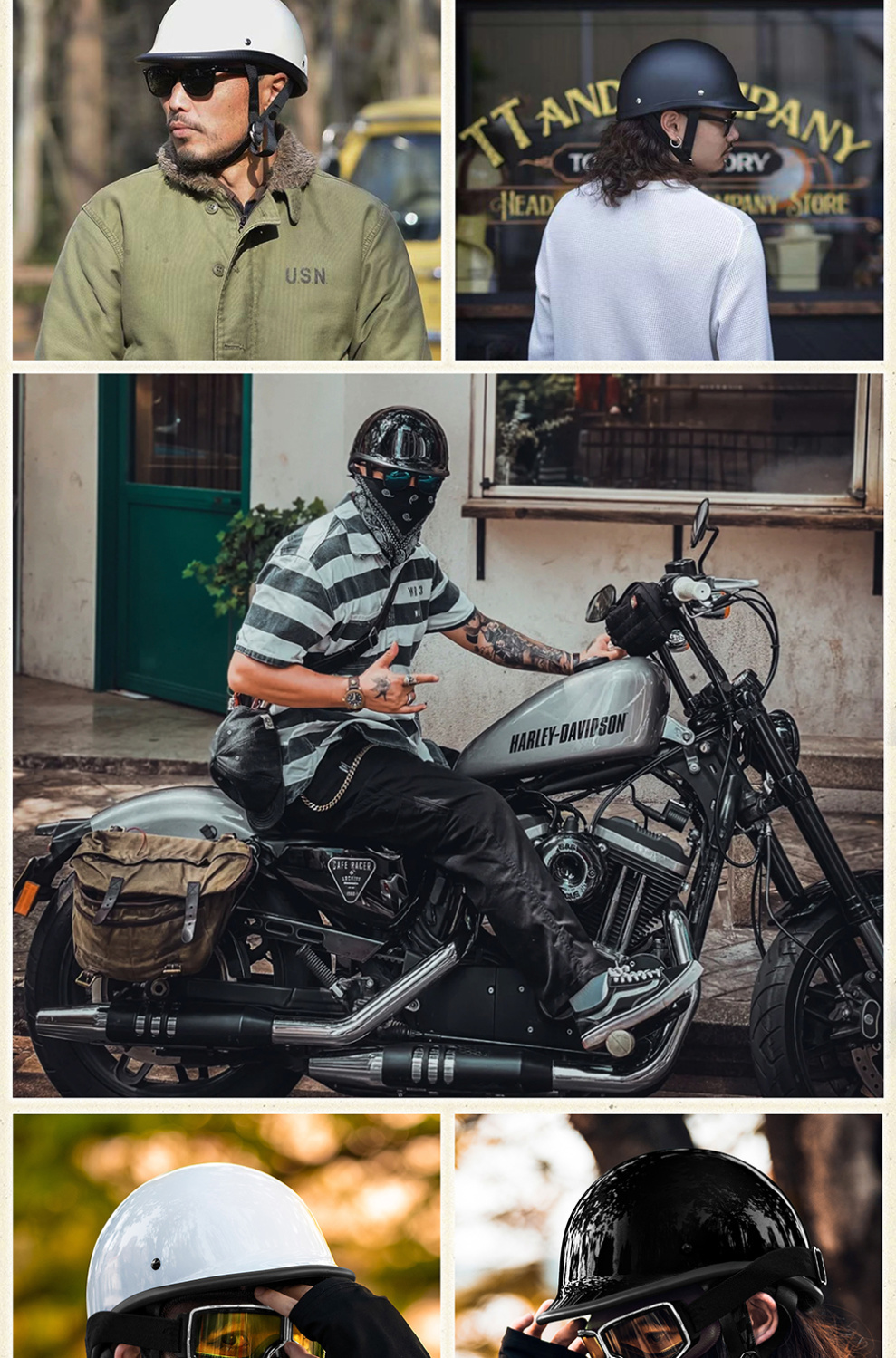 3C Japanese Retro Motorcycle Half Helmet Men Women Motorcycle Helmet ...
